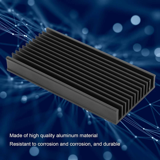 Alt view image 6 of 6 - 4Pcs Aluminum Heat Sink Large Heatsink Chip Heat Diffusion Cooling Fin Heat Sink Cooling Black 50 x 12.7 x 100mm / 2 x 0.5 x 4in