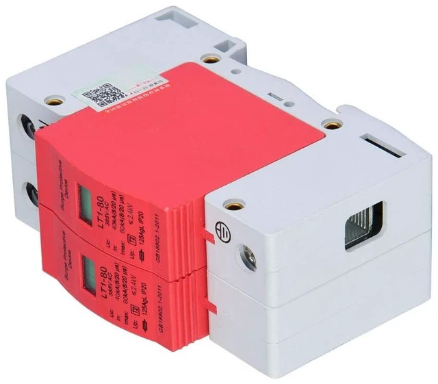 Alt view image 4 of 6 - AC Protector Power Protector Arrester Device, House Protector Low Voltage Arrester for Photovoltaic Thunder, Protective Device Arrester Electronics Accessories (2P80KA)