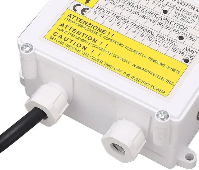 Alt view image 6 of 6 - Deep Well Pump Control Box 2.2KW Submersible Pump Switch Controller with Thermal Breaker 70F 20A US Plug 110V Heavy Duty ABS Enclosure