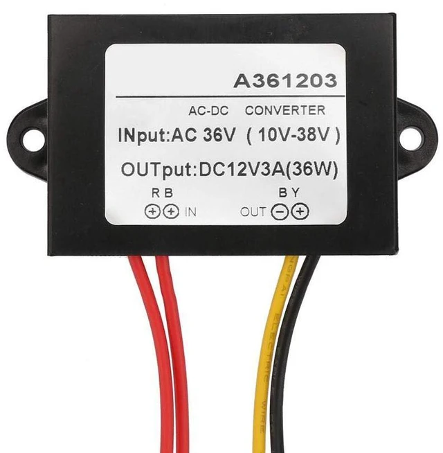 Alt view image 2 of 6 - Power Converter Voltage Regulator 36V AC to 12V DC 3A for Car DC Power Module