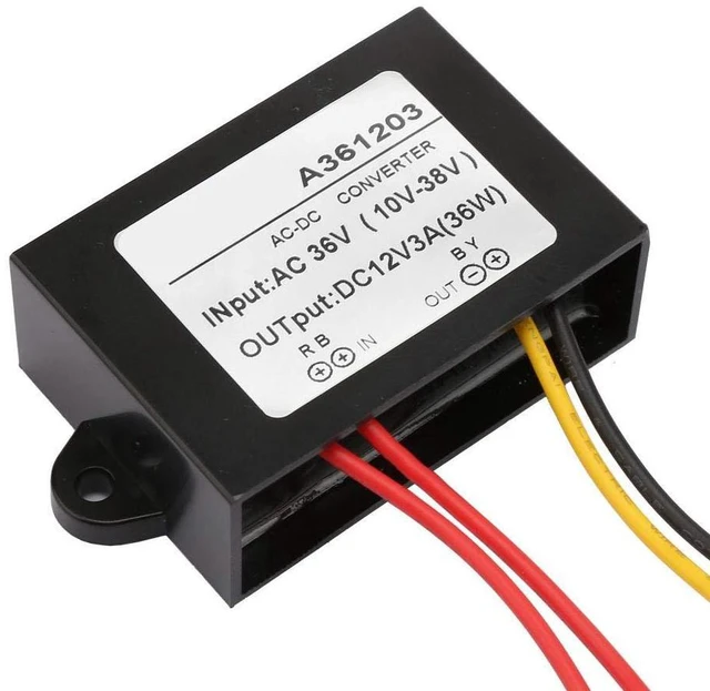 Alt view image 4 of 6 - Power Converter Voltage Regulator 36V AC to 12V DC 3A for Car DC Power Module