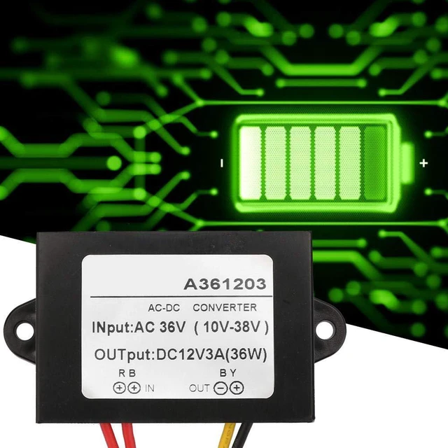 Alt view image 5 of 6 - Power Converter Voltage Regulator 36V AC to 12V DC 3A for Car DC Power Module