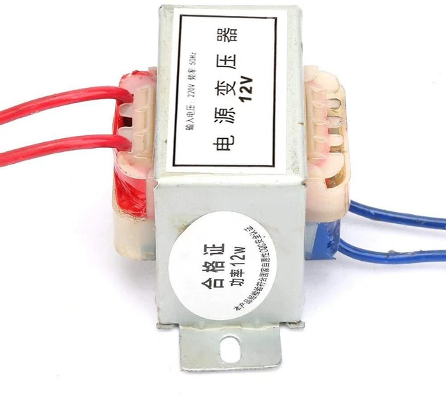 Alt view image 5 of 6 - AC 12V Output Voltage 12W Input 220V 50Hz Step Down Voltage Convertor Power Transformer EI Full Copper Wire Single Power Transformer