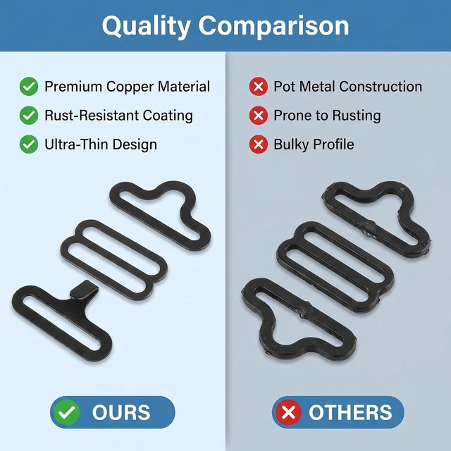 Alt view image 6 of 6 - 50sets Metal Adjustable Bow Tie Hardware Cravat Clip Hook Fastener Necktie Strap