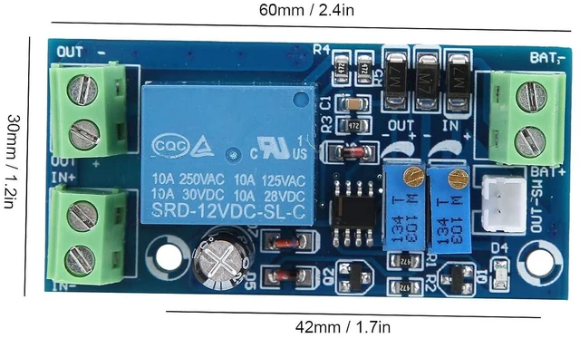 Alt view image 2 of 6 - DC12V Battery Protector Board Under Voltage Switch Module Overdischarge Overvoltage Automatic Charging Control Module