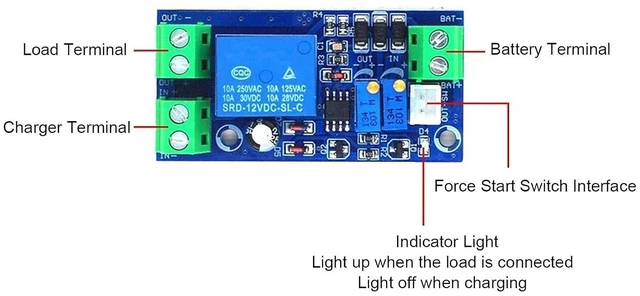 Alt view image 3 of 6 - DC12V Battery Protector Board Under Voltage Switch Module Overdischarge Overvoltage Automatic Charging Control Module