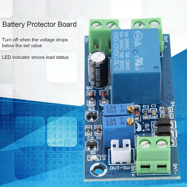 Alt view image 5 of 6 - DC12V Battery Protector Board Under Voltage Switch Module Overdischarge Overvoltage Automatic Charging Control Module
