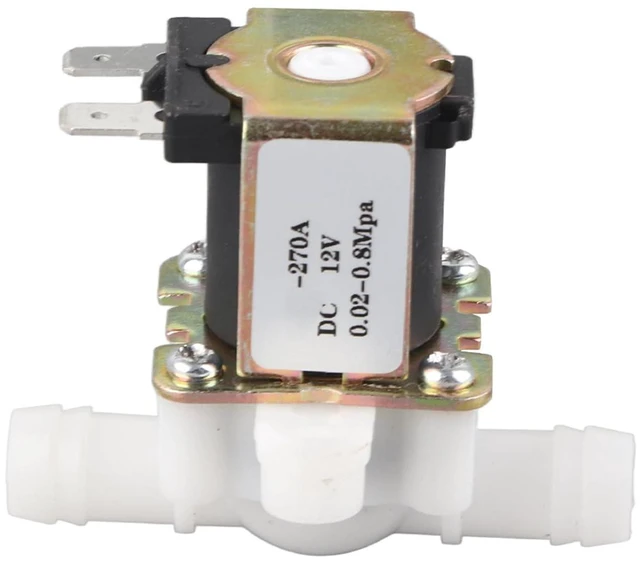 Main image of NC Water Valve 3/8 DC 12V OD12mm Plastic Electric Solenoid Valve Water Inlet Switch Feed Water Solenoid Valve Quick Connect N/C Normally Closed for Water Dispens 0.02-0.8Mpa