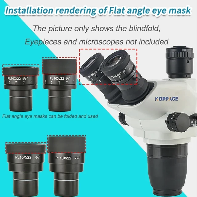 Alt view image 5 of 6 - 2Pcs Microscope Eyepiece Cup Flat Angle Rubber Eyeguards Eyepiece Cover Guards Eyeshields Telescope Protector for 4042mm Interface Replacement Protector Covers