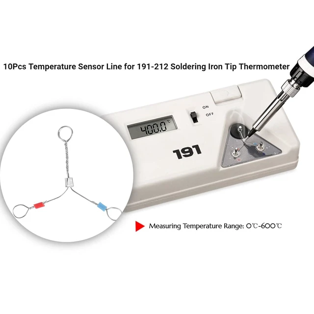 Alt view image 4 of 6 - 10Pcs/Set Digital Temperature Sensor Line for 191-212 Soldering Iron Tip Thermometer Electrical Soldering Tools