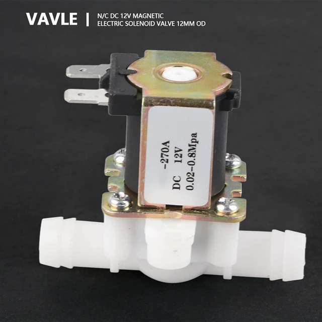 Alt view image 4 of 6 - NC Water Valve 3/8 DC 12V OD12mm Plastic Electric Solenoid Valve Water Inlet Switch Feed Water Solenoid Valve Quick Connect N/C Normally Closed for Water Dispens 0.02-0.8Mpa