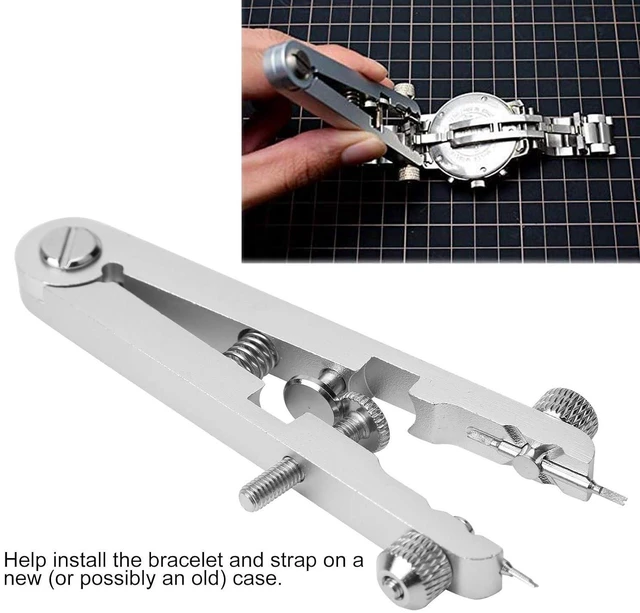 Alt view image 3 of 6 - Watch Spring Bar Tool with 8 Tips, Professional Watch Band Repair Kit for Removing and Replacing Watch Straps, Bracelet Links and Pins with Easy Adjust Locking Mechanism (Silver)