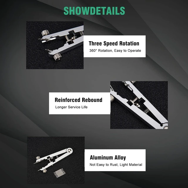 Alt view image 5 of 6 - Watch Spring Bar Tool with 8 Tips, Professional Watch Band Repair Kit for Removing and Replacing Watch Straps, Bracelet Links and Pins with Easy Adjust Locking Mechanism (Silver)