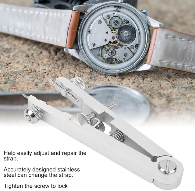 Alt view image 2 of 6 - Watch Spring Bar Tool with 8 Tips, Professional Watch Band Repair Kit for Removing and Replacing Watch Straps, Bracelet Links and Pins with Easy Adjust Locking Mechanism (Silver)