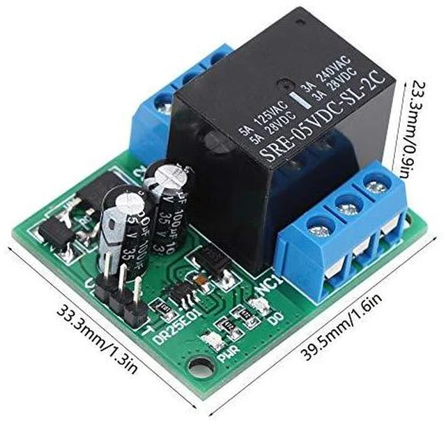 Alt view image 2 of 6 - DR25E01 DPDT Relay Module Double Pole Double Throw Self Locking Bistable Relay Module Board (DC 6-24V) for LED Motor Smart Home Control
