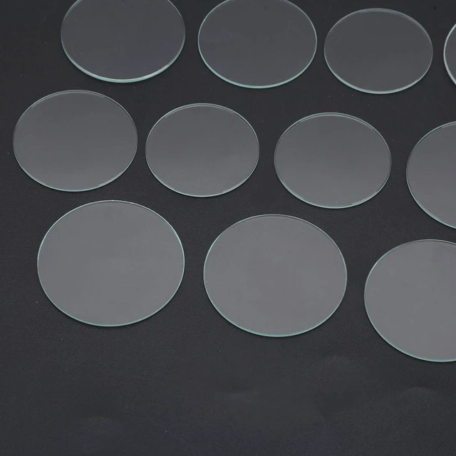 Alt view image 3 of 6 - Walfront 21pcs Watch Glass Replacement Flat Watch Crystal Kit 35-45mm Mineral Glass Lens Set with 1.2mm Thickness for Professional Repair DIY Horology