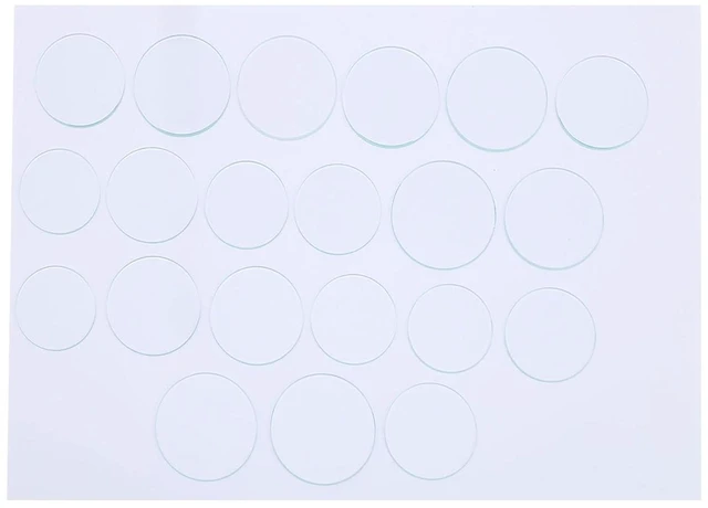 Main image of Walfront 21pcs Watch Glass Replacement Flat Watch Crystal Kit 35-45mm Mineral Glass Lens Set with 1.2mm Thickness for Professional Repair DIY Horology