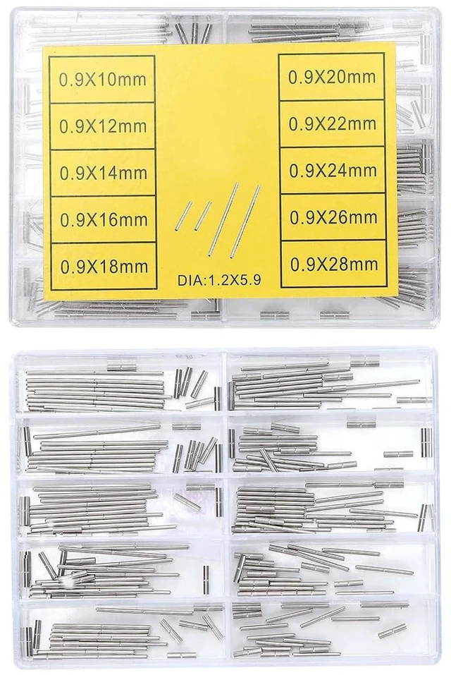 Main image of 100Pcs Watch Tube Bar Watch Tube Bar, Watchband Sleeve Alloy Pin 0.9mm 1028mm Wristwatch Fix Pipe Timepiece Quick Release Snaps