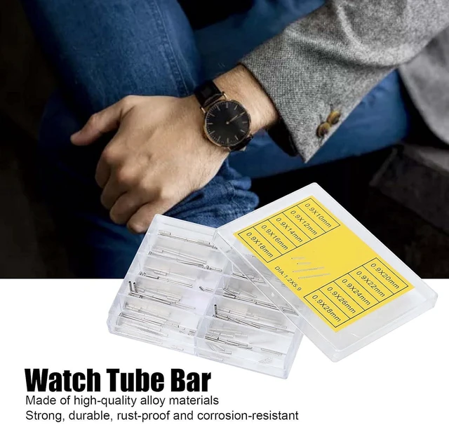 Alt view image 6 of 6 - 100Pcs Watch Tube Bar Watch Tube Bar, Watchband Sleeve Alloy Pin 0.9mm 1028mm Wristwatch Fix Pipe Timepiece Quick Release Snaps