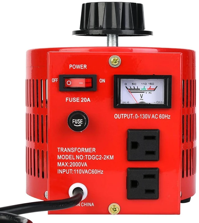 Alt view image 6 of 6 - 20A Single Phase AC Voltage Regulator Transformer 0-130V Converter 110V US Plug 2000W