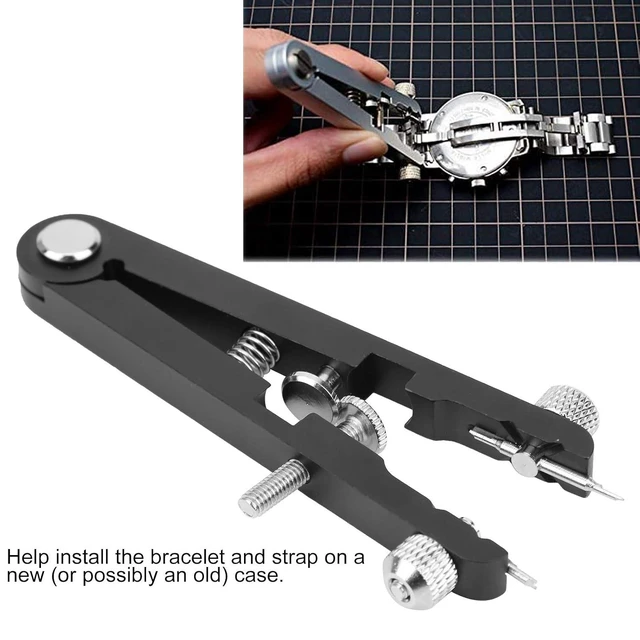 Alt view image 2 of 6 - Spring Bar Tool Set Walfront Watch Repair Plier with 8 Tips Watchmaker Strap Removing Chain Tool Watchband Repair Tool Adjust Spring Bar Tweezer (Black)
