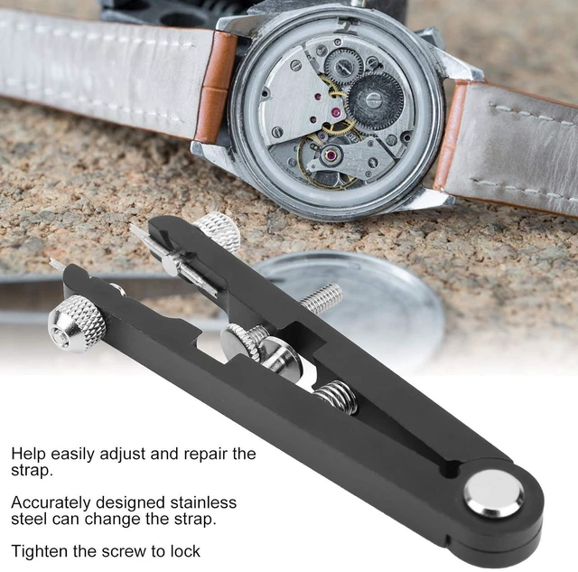 Alt view image 3 of 6 - Spring Bar Tool Set Walfront Watch Repair Plier with 8 Tips Watchmaker Strap Removing Chain Tool Watchband Repair Tool Adjust Spring Bar Tweezer (Black)