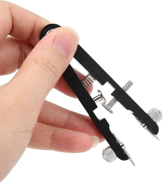 Alt view image 5 of 6 - Spring Bar Tool Set Walfront Watch Repair Plier with 8 Tips Watchmaker Strap Removing Chain Tool Watchband Repair Tool Adjust Spring Bar Tweezer (Black)