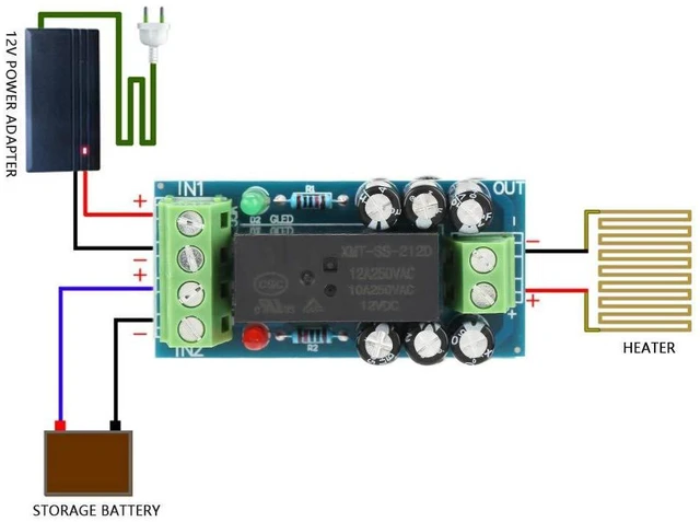 Alt view image 3 of 6 - Power Controller Module Battery Emergency Switch, DC 12V 12A Automatic Power Controller Adapter Storage Battery Emergency Board