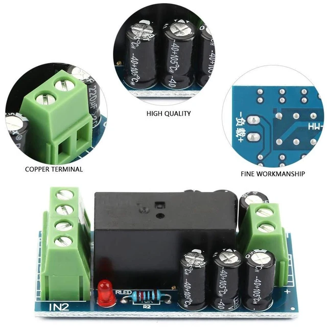 Alt view image 4 of 6 - Power Controller Module Battery Emergency Switch, DC 12V 12A Automatic Power Controller Adapter Storage Battery Emergency Board