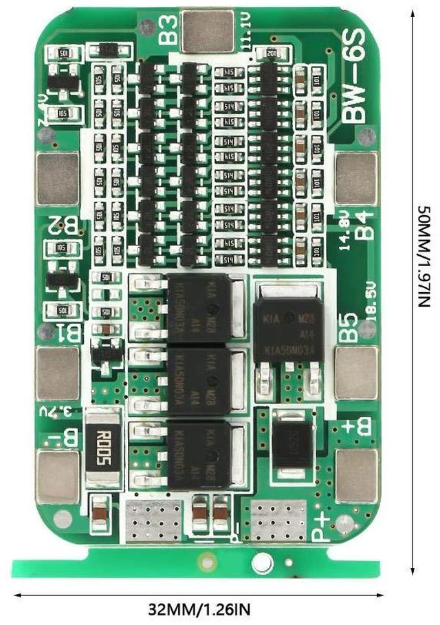 Alt view image 2 of 6 - 6S 15A 22V 24V Battery Board Lithium Battery Charging Board PCB Cell Board Charger Module for Li ion Cell