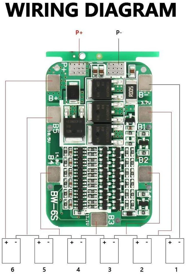 Alt view image 3 of 6 - 6S 15A 22V 24V Battery Board Lithium Battery Charging Board PCB Cell Board Charger Module for Li ion Cell