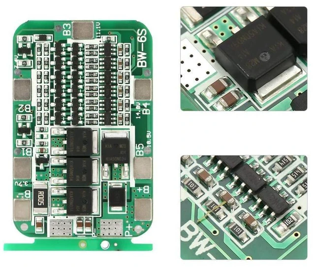 Alt view image 4 of 6 - 6S 15A 22V 24V Battery Board Lithium Battery Charging Board PCB Cell Board Charger Module for Li ion Cell