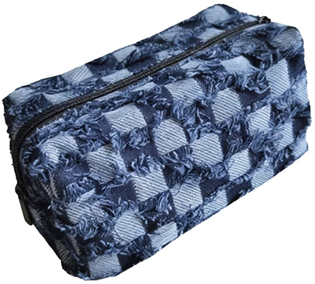 Alt view image 3 of 6 - Walfront Checkered Makeup Bag, Fabric Travel Toiletry Pouch, Splashproof