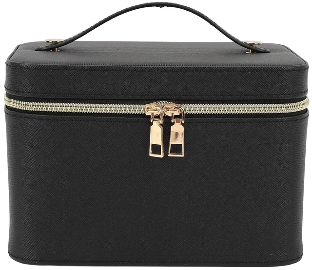 Main image of Walfront Cosmetic Bag with LED Mirror PU Makeup Case with Lighted Mirror