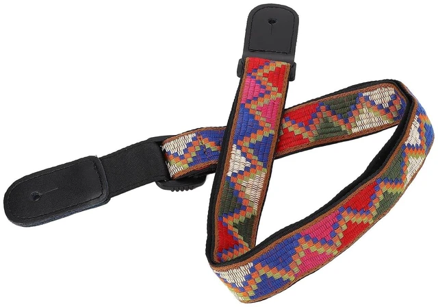 Main image of Walfront Ukulele Strap Bohemian Hawaiian Length Adjustable Retro Style Woven Nylon Uke Shoulder Strap Ukulele Back Belt (Style 1)