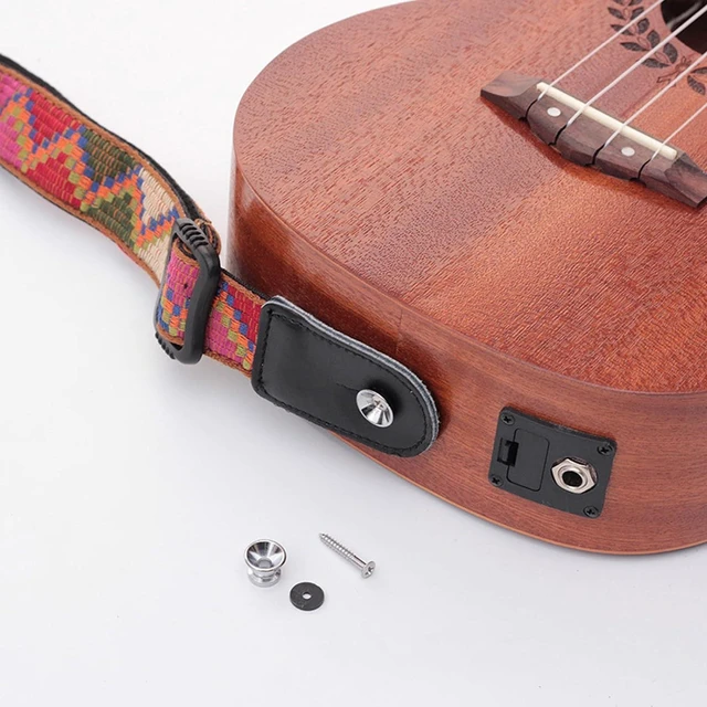 Alt view image 4 of 6 - Walfront Ukulele Strap Bohemian Hawaiian Length Adjustable Retro Style Woven Nylon Uke Shoulder Strap Ukulele Back Belt (Style 1)