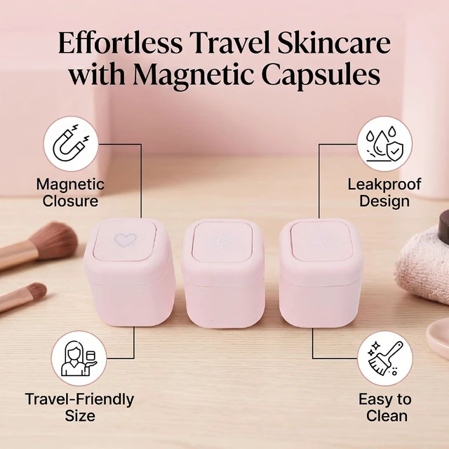 Alt view image 5 of 6 - Walfront Magnetic Travel Containers, ABS Refillable Portable Capsules