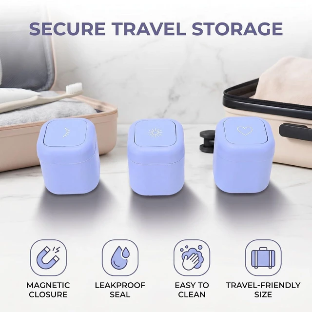 Alt view image 4 of 6 - Walfront Magnetic Travel Containers, ABS Refillable Portable Capsules