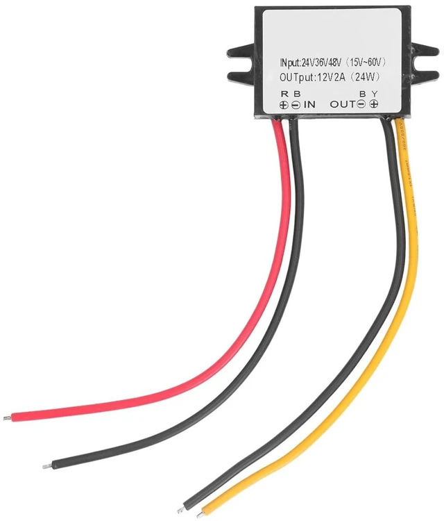 Main image of WALFRONT DC to DC Converter 24V 36V 48V Step Down to 12V 2A 24W IP67 Waterproof Voltage Reducer with Overload Protection for Vehicle LED Light Strip Hospital Equipment