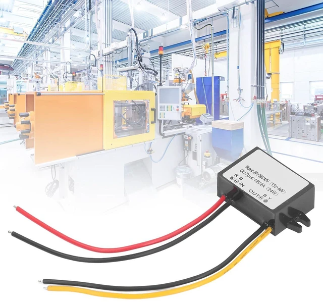 Alt view image 6 of 6 - WALFRONT DC to DC Converter 24V 36V 48V Step Down to 12V 2A 24W IP67 Waterproof Voltage Reducer with Overload Protection for Vehicle LED Light Strip Hospital Equipment