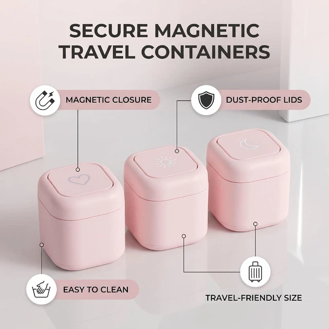 Alt view image 4 of 6 - Walfront Magnetic Travel Containers, ABS Refillable Portable Capsules