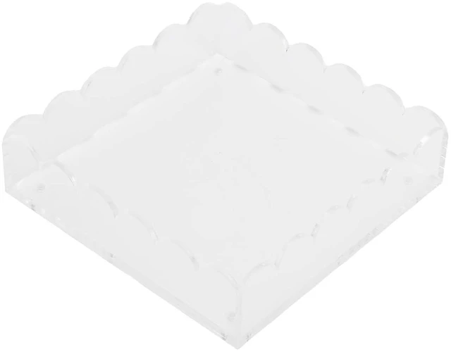 Main image of WALFRONT Scalloped Tray Acrylic Scalloped Acrylic Tray 20 X 20 X 6.4cm