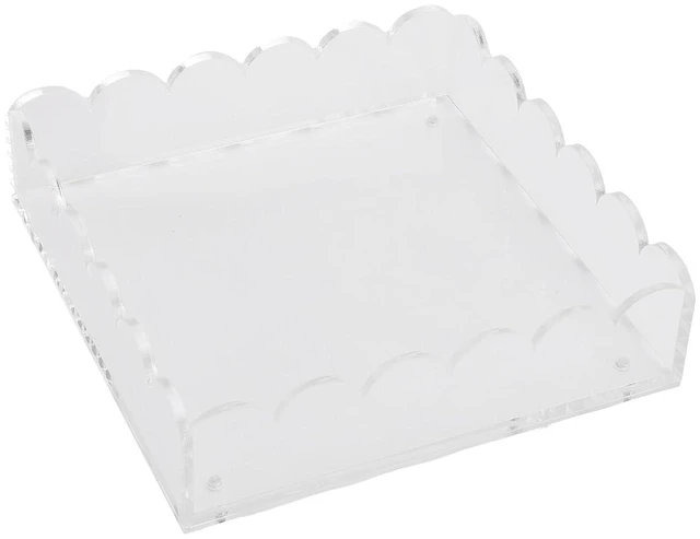 Alt view image 3 of 6 - WALFRONT Scalloped Tray Acrylic Scalloped Acrylic Tray 20 X 20 X 6.4cm