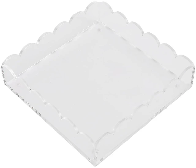 Alt view image 5 of 6 - WALFRONT Scalloped Tray Acrylic Scalloped Acrylic Tray 20 X 20 X 6.4cm