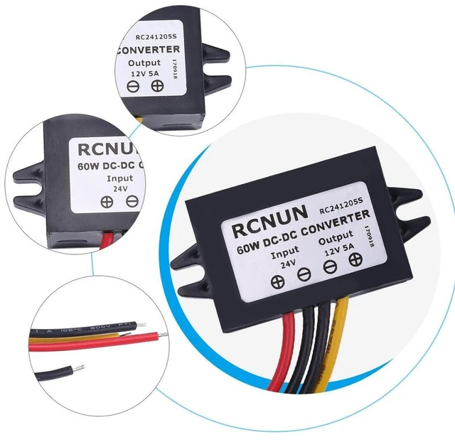 Alt view image 2 of 6 - DC24V to 12V Voltage Reducer, Walfront 600W 5A DC to DC IP68 Car Step Down Converter Supply Transformer Volt Inverter for Car Auto Motor Vehicle Automotive
