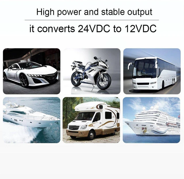 Alt view image 6 of 6 - DC24V to 12V Voltage Reducer, Walfront 600W 5A DC to DC IP68 Car Step Down Converter Supply Transformer Volt Inverter for Car Auto Motor Vehicle Automotive
