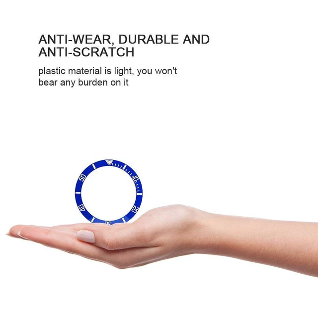 Alt view image 4 of 6 - 4 Colors Watch Wristwatch Plastic Material Loop Bezel Insert Ring Replacement Part Blue Replacement Insert Ring for Watches Plastic Bezel Loop Replacement (Blue)
