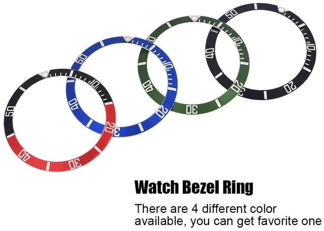 Alt view image 6 of 6 - 4 Colors Watch Wristwatch Plastic Material Loop Bezel Insert Ring Replacement Part Blue Replacement Insert Ring for Watches Plastic Bezel Loop Replacement (Blue)