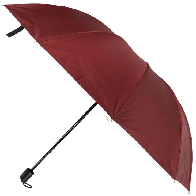Alt view image 2 of 6 - Walfront Travel Umbrella, Foldable Manual Umbrella with 10 Ribs Black