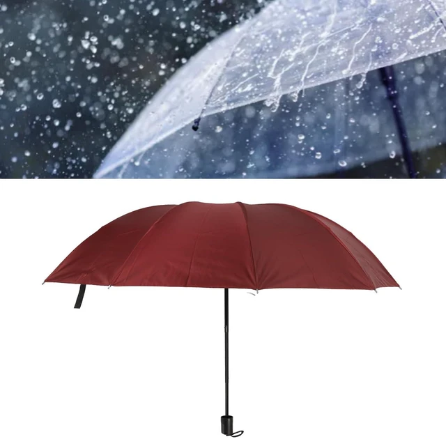 Alt view image 4 of 6 - Walfront Travel Umbrella, Foldable Manual Umbrella with 10 Ribs Black